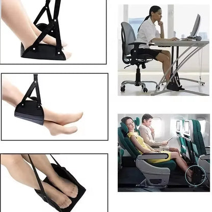 Airplane Footrest Travel Hammock – Adjustable Suspended Office Hammock for Comfort on High-Speed Rail, Cars, and Outdoor Adventures (1/3PCS)