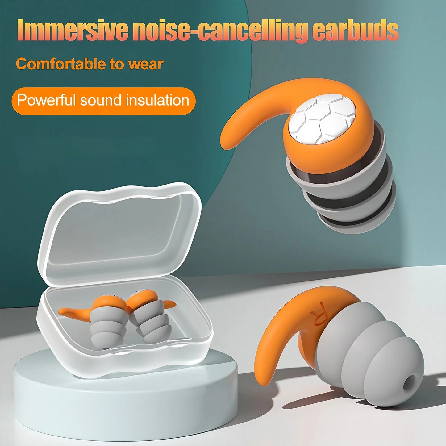 Noise-Canceling Silicone Earplugs – Waterproof, Comfortable Fit for Sleep, Swimming, and Ultimate Peaceful Quiet