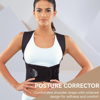 Breathable Back Posture Corrector for Men and Women with adjustable shoulder straps for a comfortable fit.