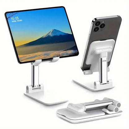 Foldable Mobile Phone & Tablet Stand – Adjustable, Flexible Mount for Desk or Table