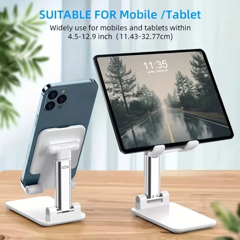 Foldable Mobile Phone & Tablet Stand – Adjustable, Flexible Mount for Desk or Table