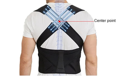 Breathable Back Posture Corrector for Men and Women with adjustable shoulder straps for a comfortable fit.